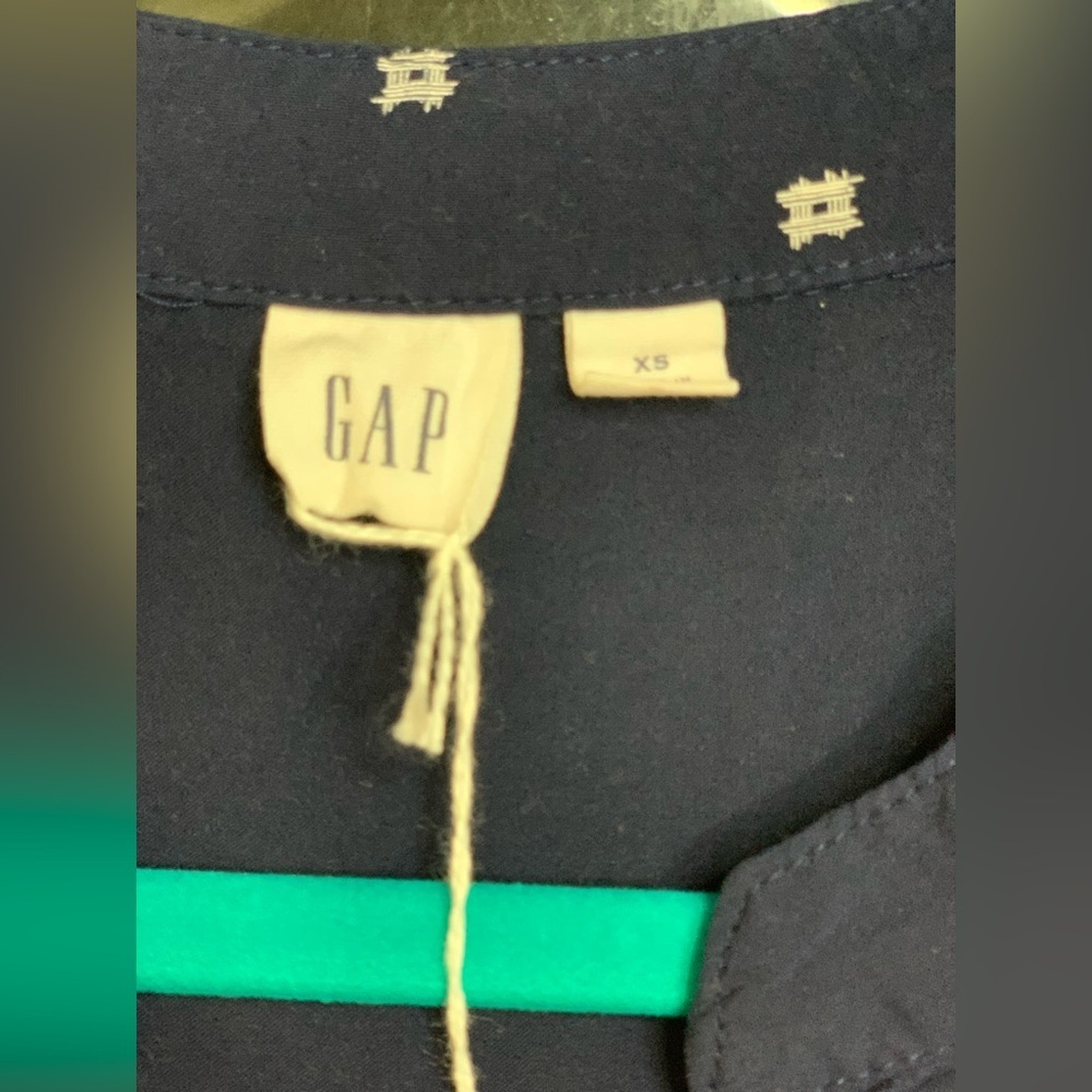 Gap Navy Sleeveless Dress with White Accents and Drawstring Waist - size XS - Picture 4 of 4